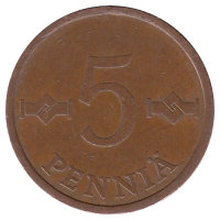 Финляндия 5 пенни 1971 год