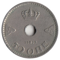Норвегия 50 эре 1927 год