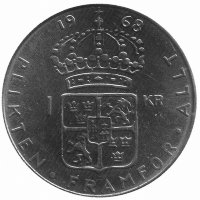 Швеция 1 крона 1968 год (медно-никелевый сплав)