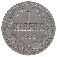 Финляндия (Великое княжество) 1 марка 1866 год 