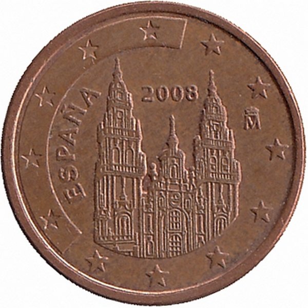 Испания 1 евроцент 2008 год
