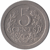 Нидерланды 5 центов 1908 год (XF-UNC) редкая