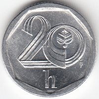 Чехия 20 геллеров 2000 год
