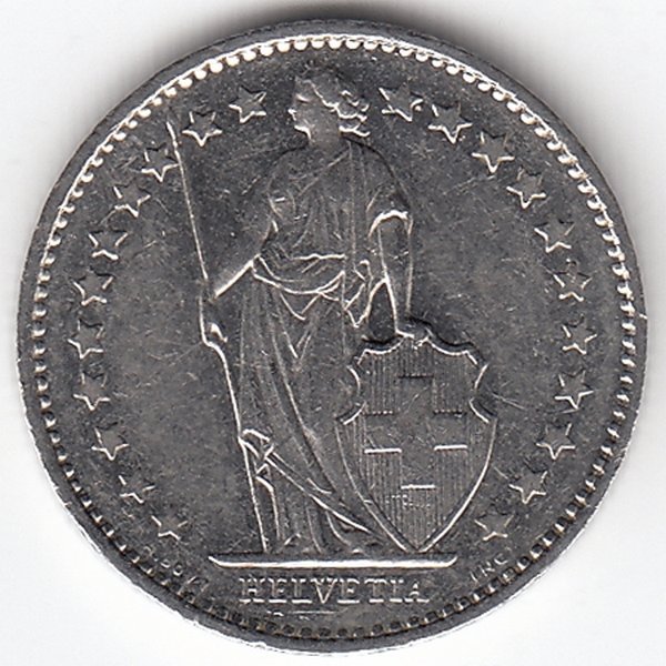 Швейцария 1/2 франка 1984 год
