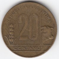 Аргентина 20 сентаво 1949 год