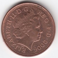 Великобритания 1 пенни 2006 год