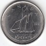 Канада 10 центов 1987 год