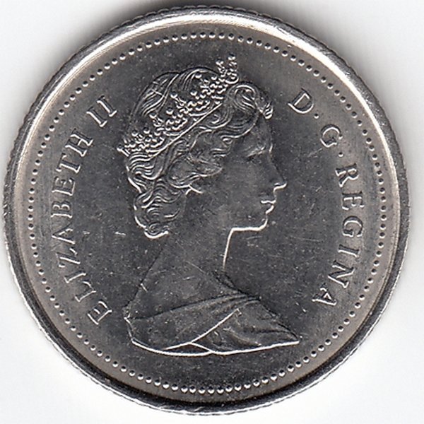 Канада 10 центов 1987 год