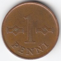 Финляндия 1 пенни 1964 год