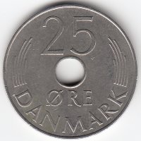 Дания 25 эре 1977 год