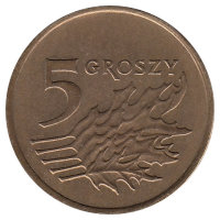 Польша 5 грошей 1990 год