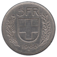 Швейцария 5 франков 1968 год