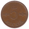 Финляндия 5 пенни 1972 год