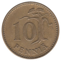 Финляндия 10 пенни 1980 год