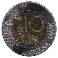 Финляндия 10 марок 1994 год (UNC)