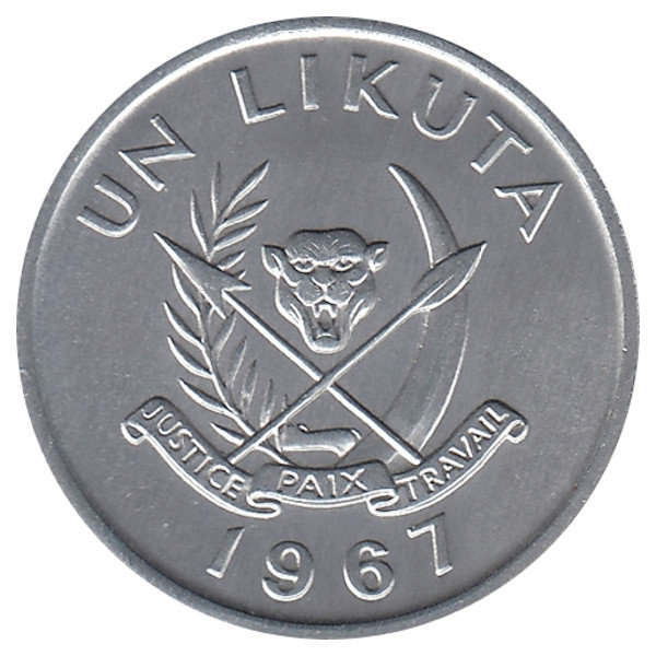 Конго 1  ликута 1967 год (UNC)