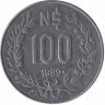 Уругвай 100 новых песо 1989 год