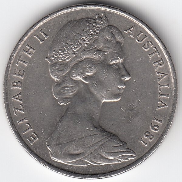 Австралия 20 центов 1981 год