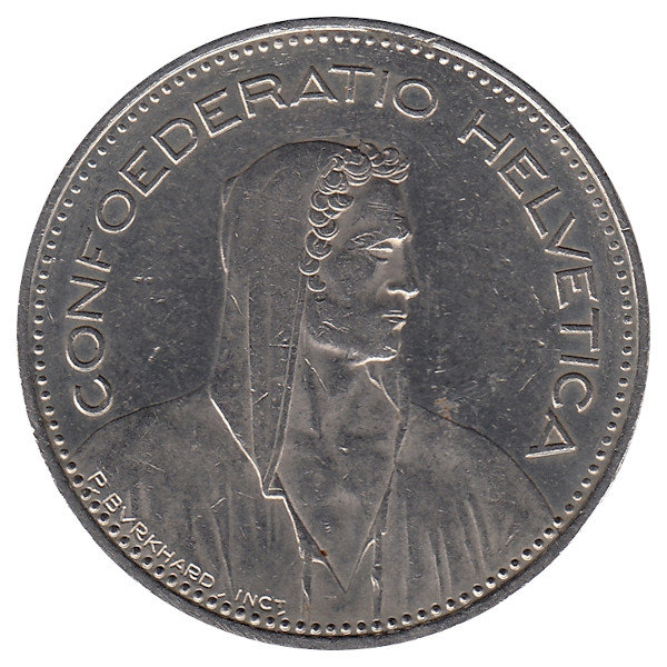 Швейцария 5 франков 1996 год