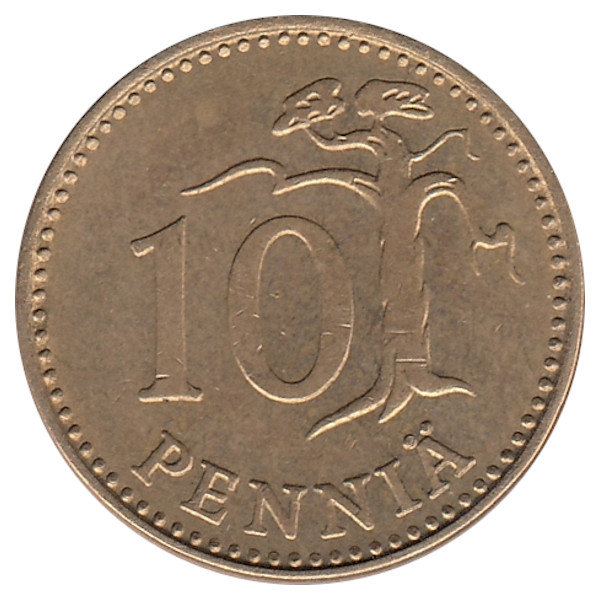Финляндия 10 пенни 1981 год