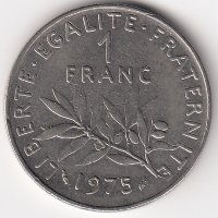Франция 1 франк 1975 год