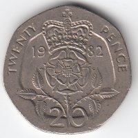 Великобритания 20 пенсов 1982 год