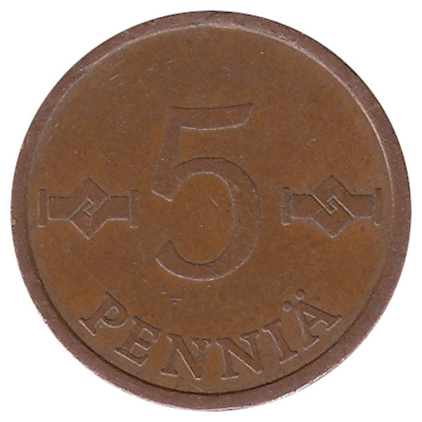 Финляндия 5 пенни 1974 год