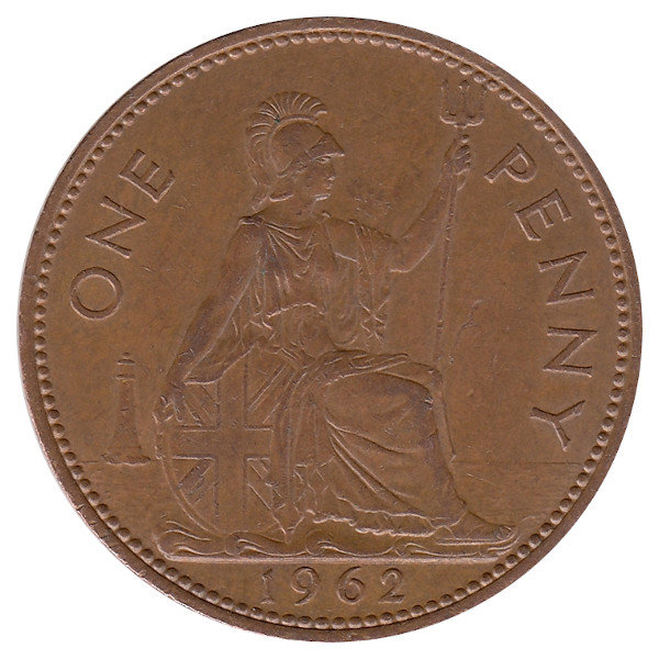 Великобритания 1 пенни 1962 год