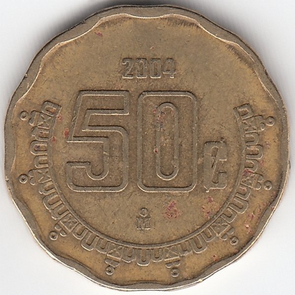 Мексика 50 сентаво 2004 год