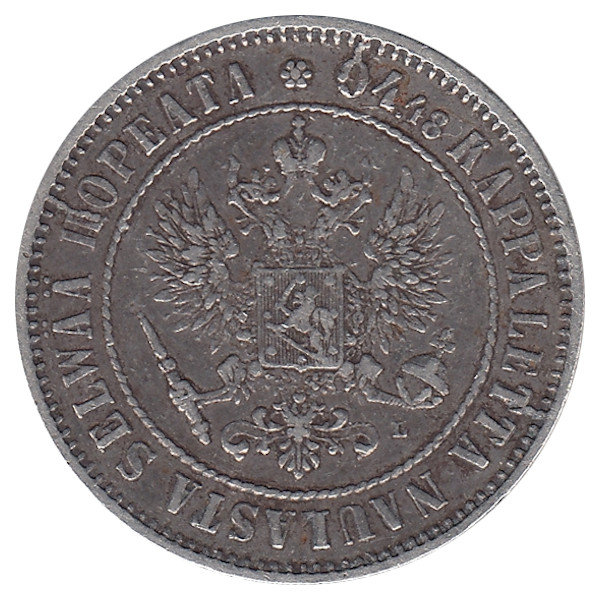 Финляндия (Великое княжество) 1 марка 1890 год (XF-UNC)