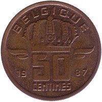 Бельгия (Belgique) 50 сантимов 1987 год