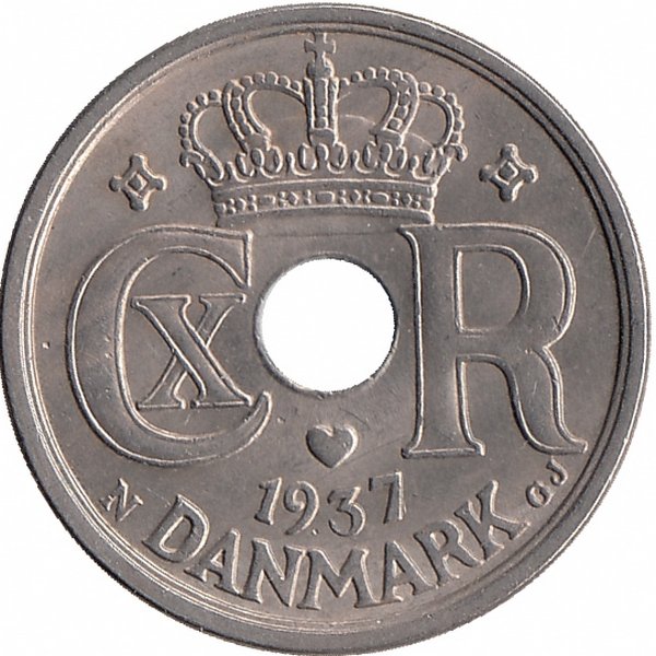 Дания 25 эре 1937 год (UNC)