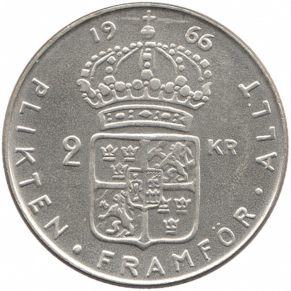Швеция 2 кроны 1966 год